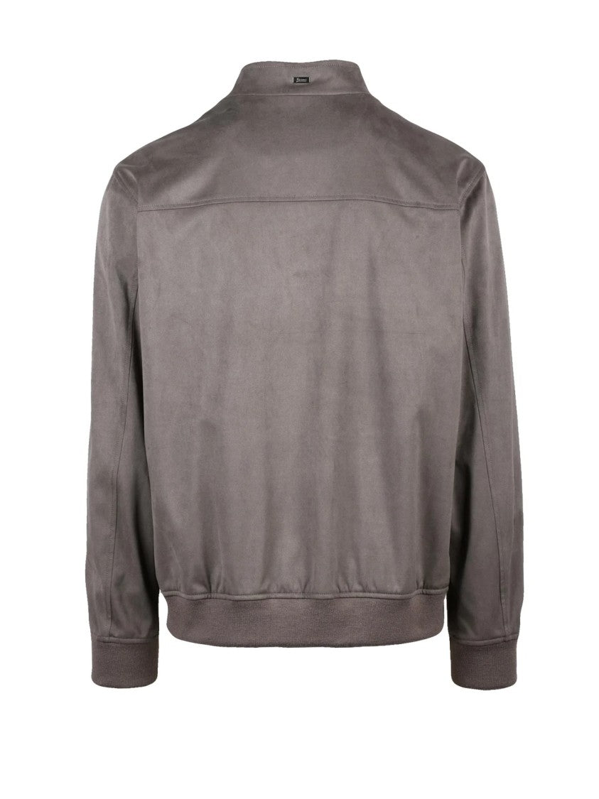 Herno Resort Eco-Friendly Grey Zip Jacket With Ribbed Details