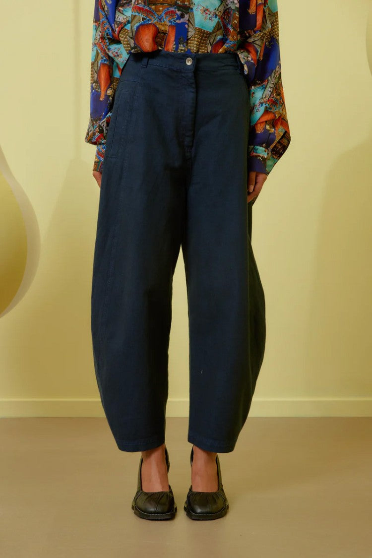 Henrik Vibskov Post Denim Pants In Navy Blue Twill