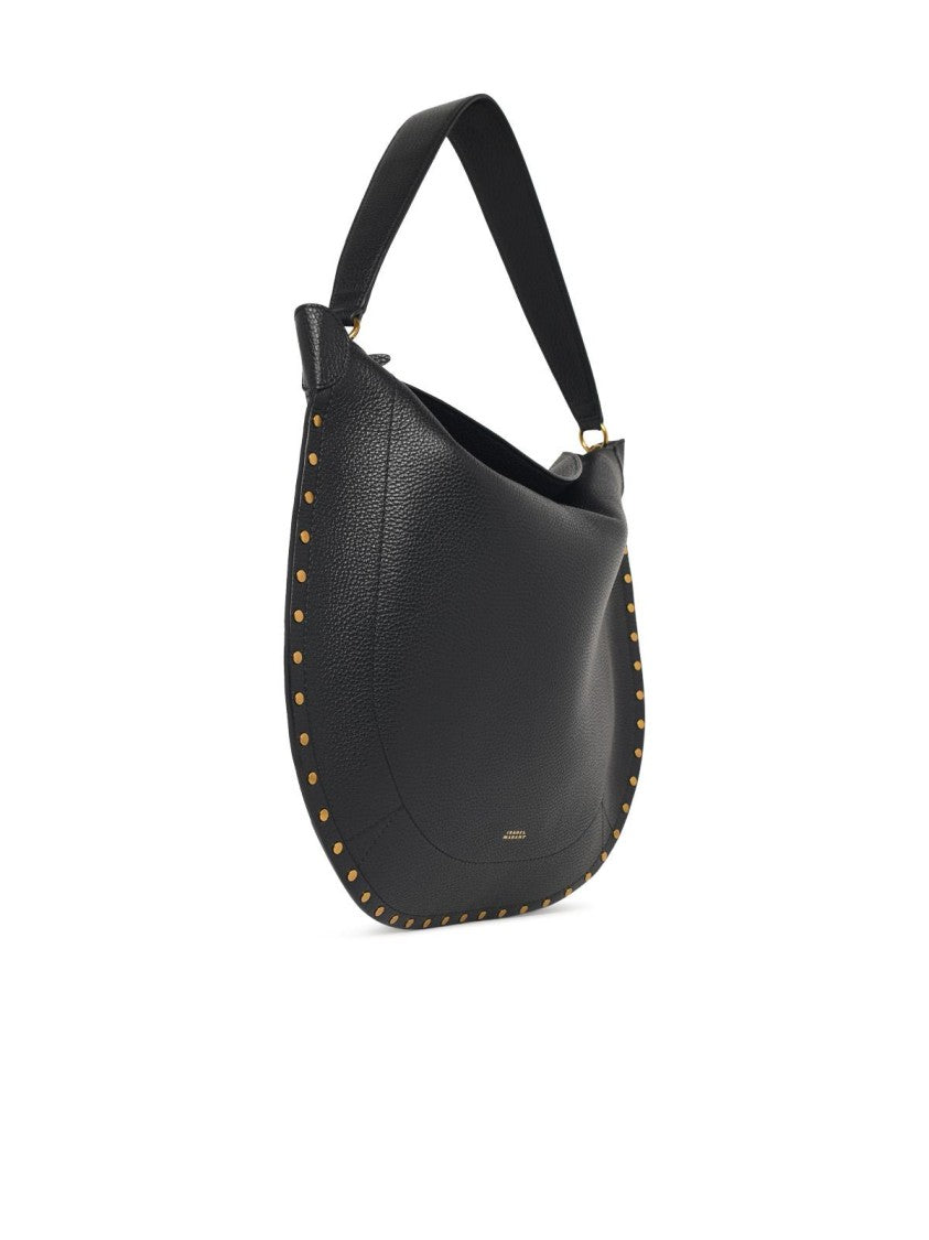 Isabel Marant 'Oskan Soft' Black Leather Hobo Bag