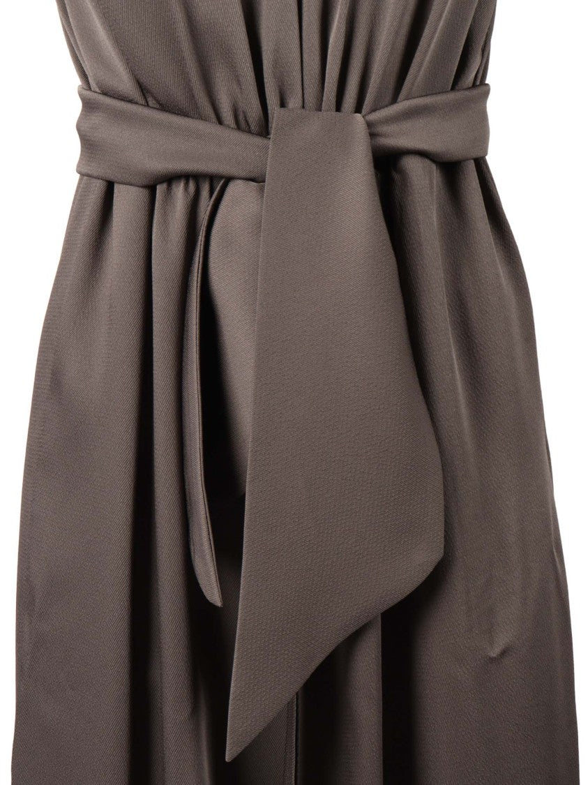 Emporio Armani Gathered Bodice Belted Waist Midi Dress