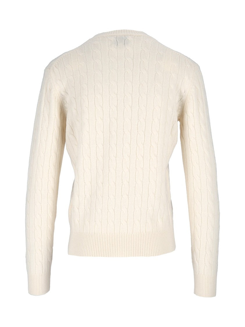 Mc2 Saint Barth Off-White Sorbonne Braid Wool Cable Knit Sweater