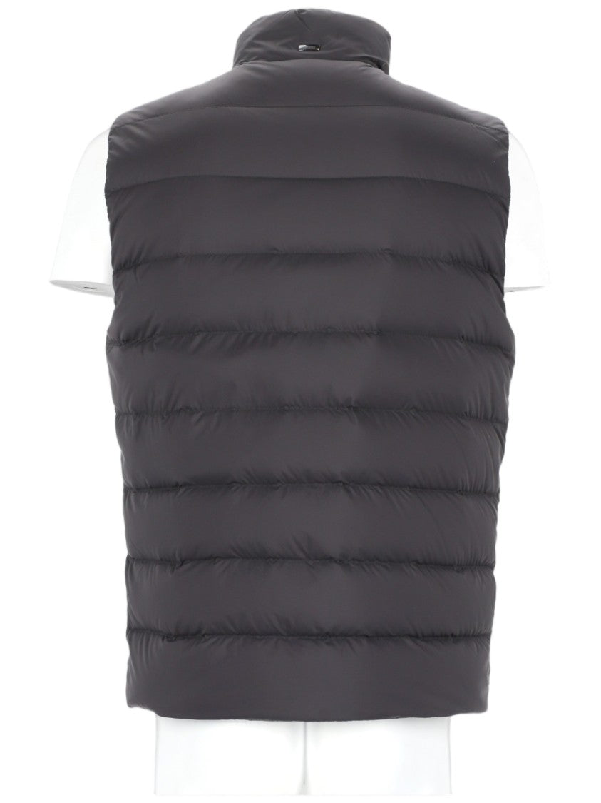 Herno High Stand Collar Padded Vest With Horizontal Quilting