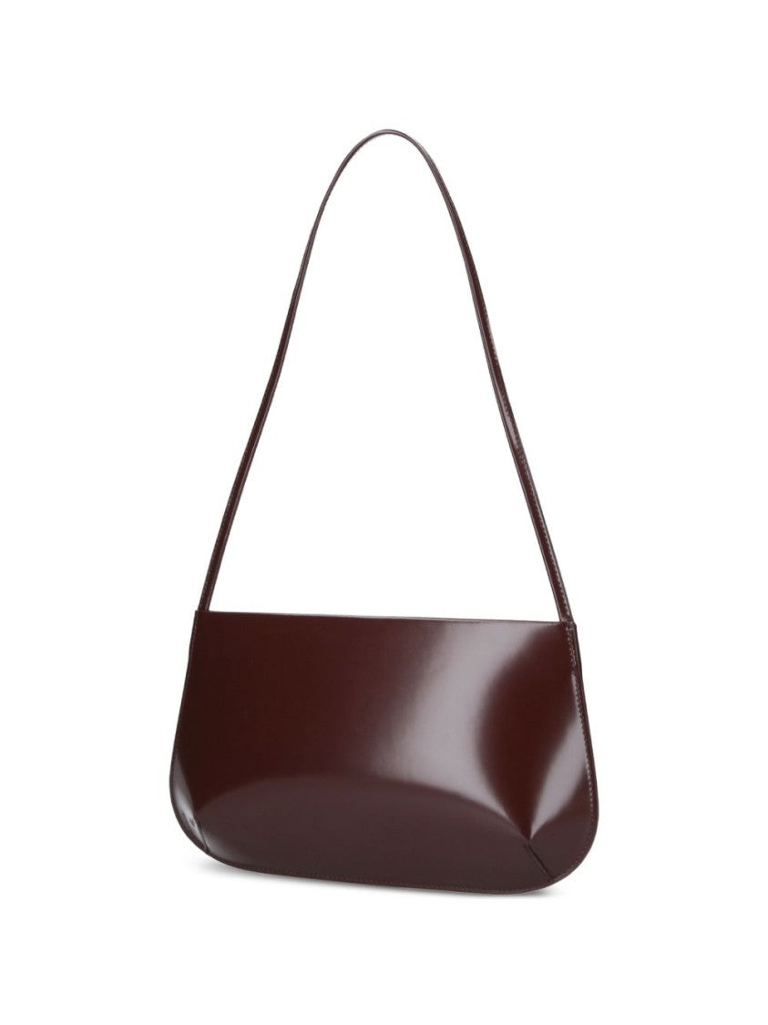Fane Bra Glossy Elongated Rectangular Leather Shoulder Bag