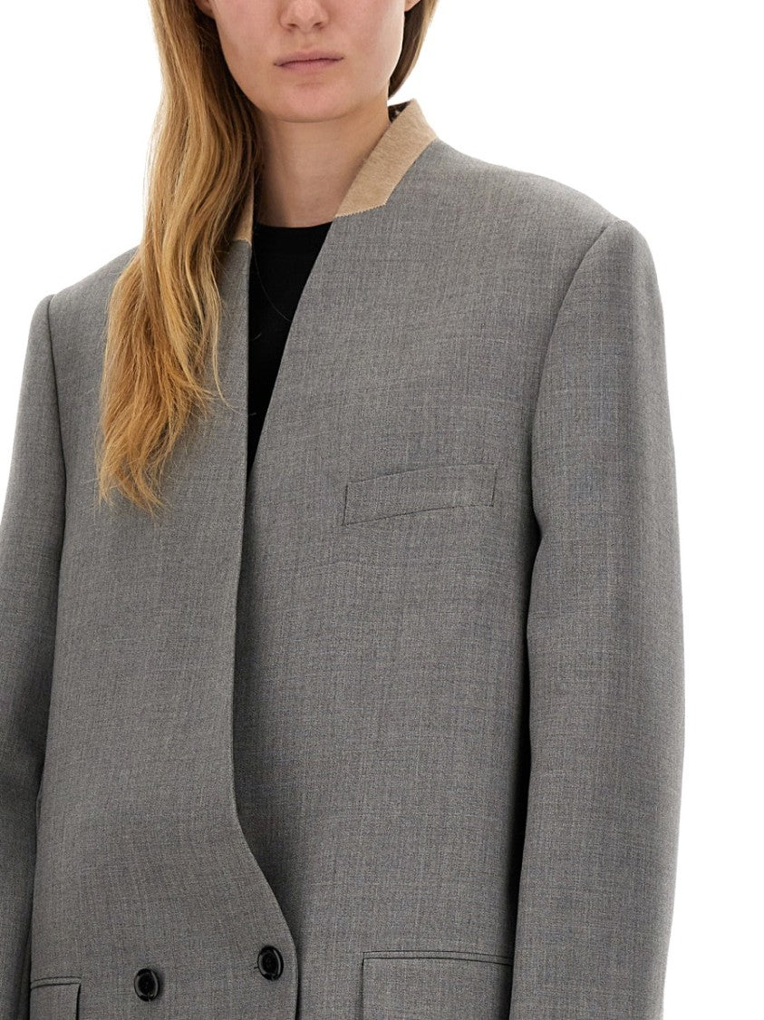 Moschino Tailored Grey Wool Coat