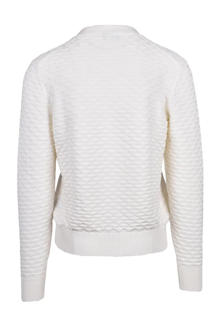 Drumohr Cotton Zip Cardigan - White