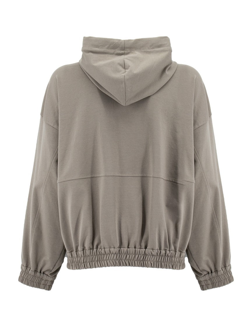 Brunello Cucinelli Grey Lightweight Cotton Hoodie
