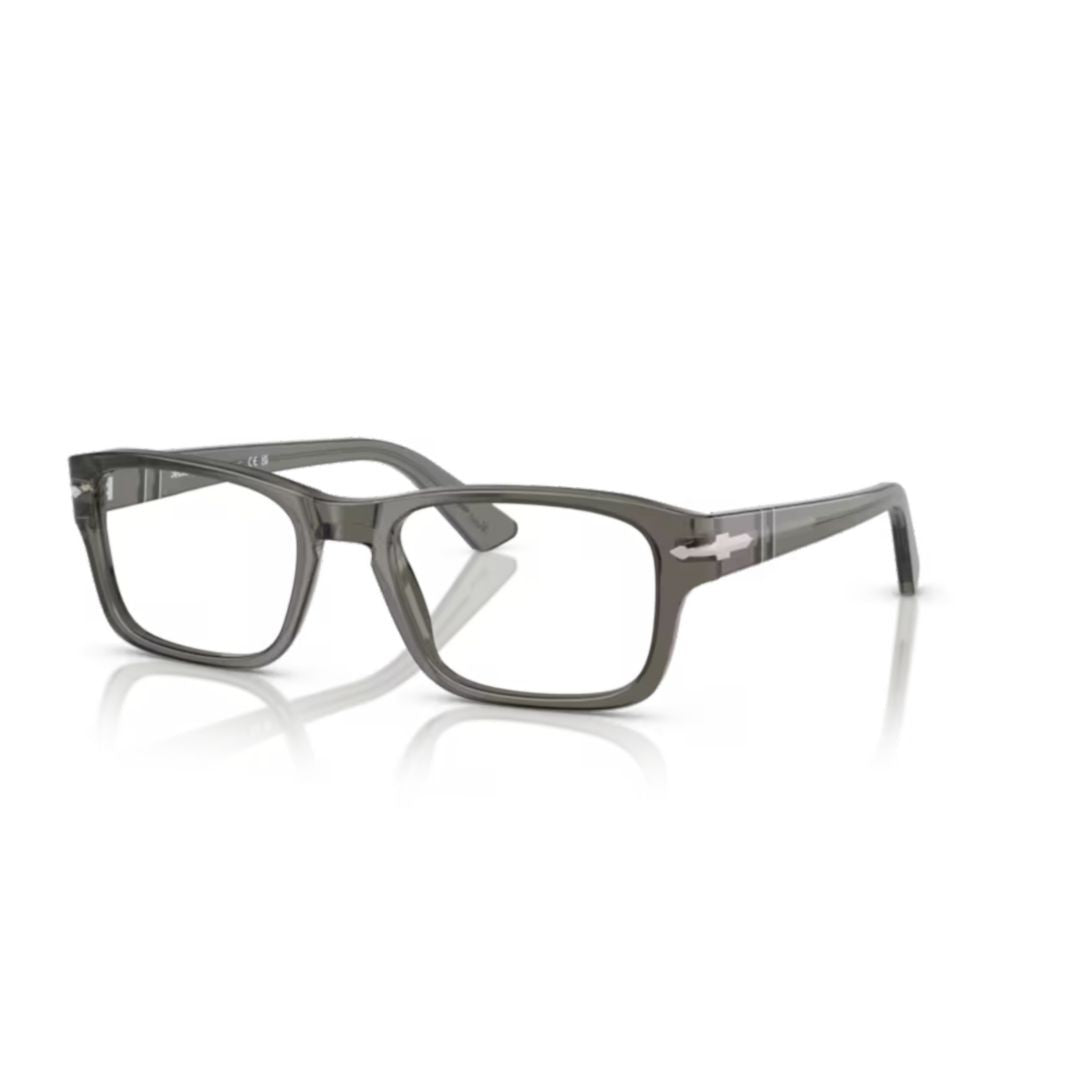 Persol 0Po3364v Translucent Grey Acetate Rectangular Eyeglasses