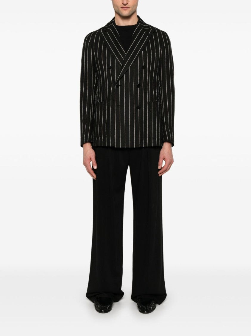 Tagliatore Double-Breasted Pinstripe Jacket With Tailored Fit
