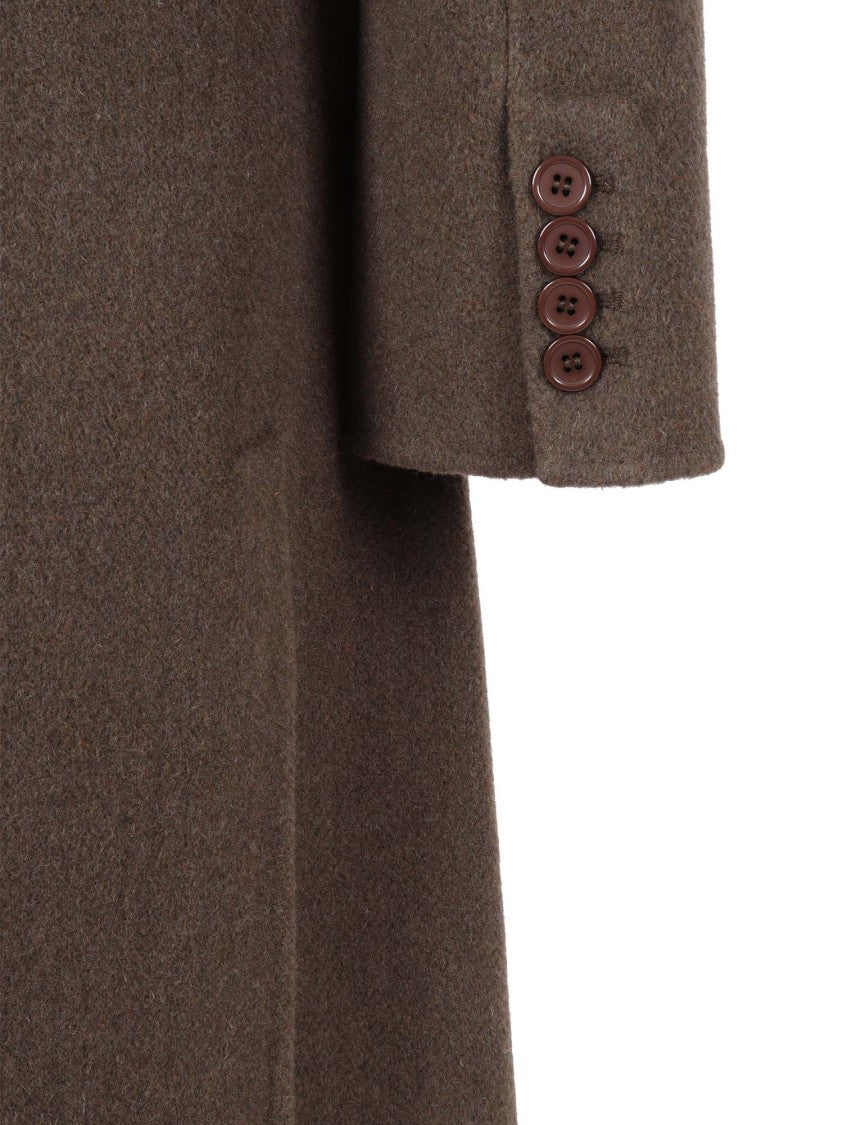 P.A.R.O.S.H. Long Double-Breasted Wool Blend Coat