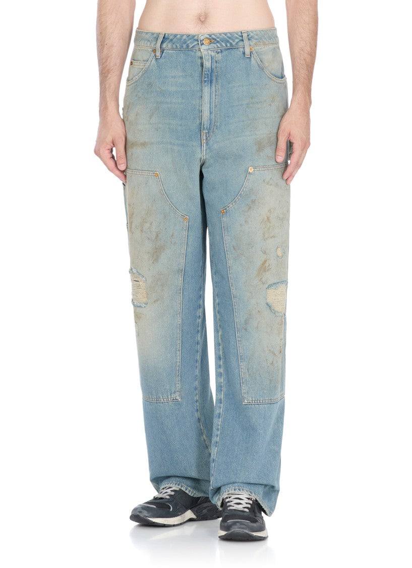 Golden Goose Light Blue Cotton Jeans