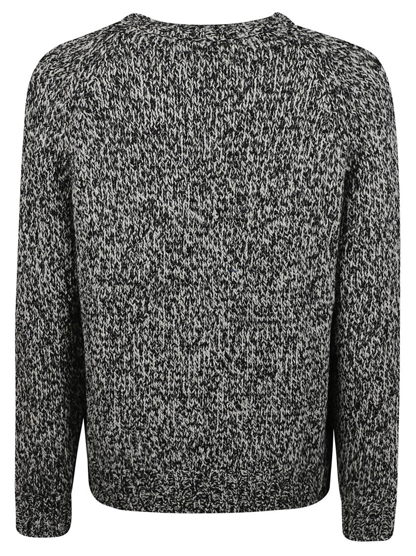 Ballantyne Raw Diamond Marled Black White Knit Sweater