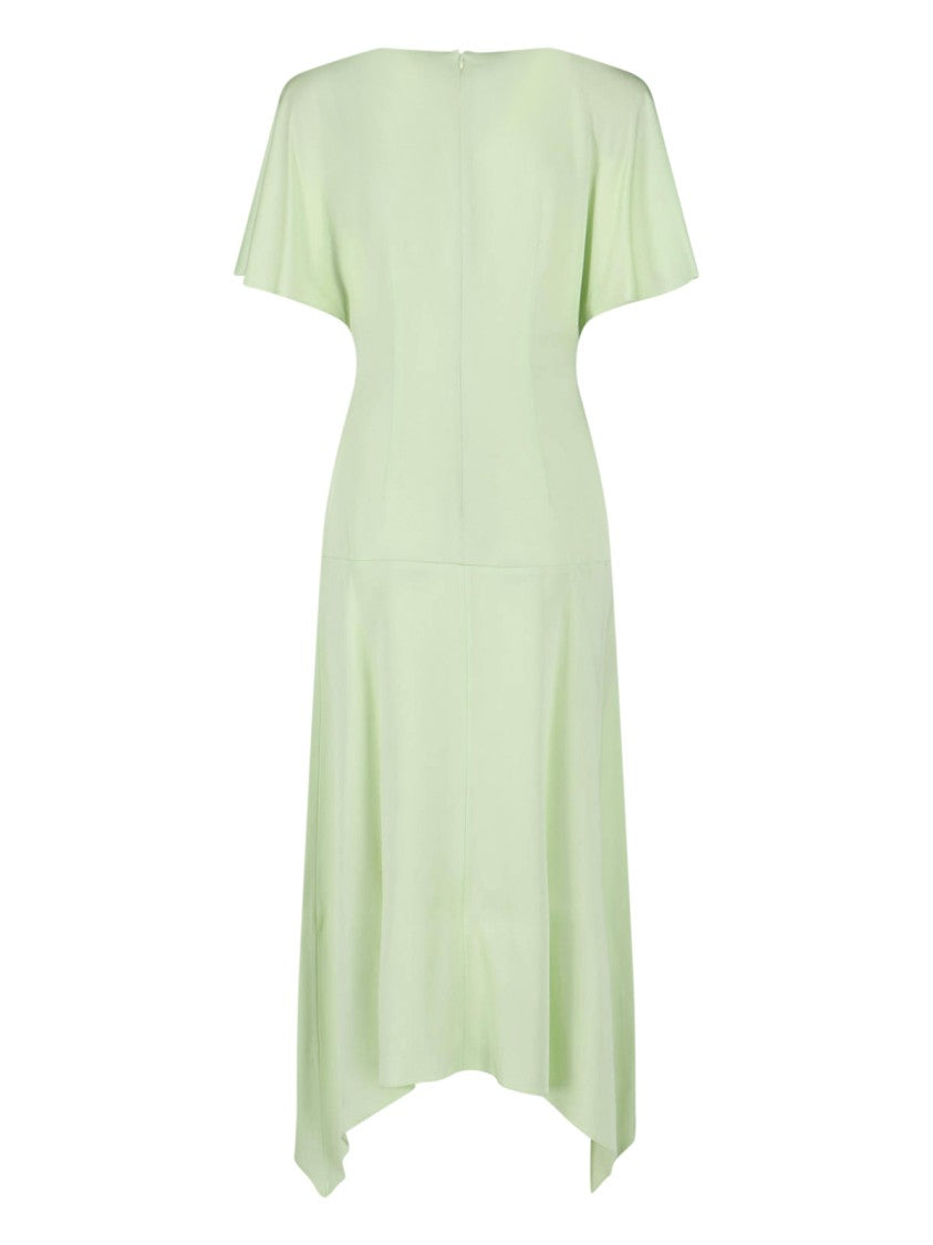 Stella Mccartney Green Asymmetrical Viscose Blend Midi Dress