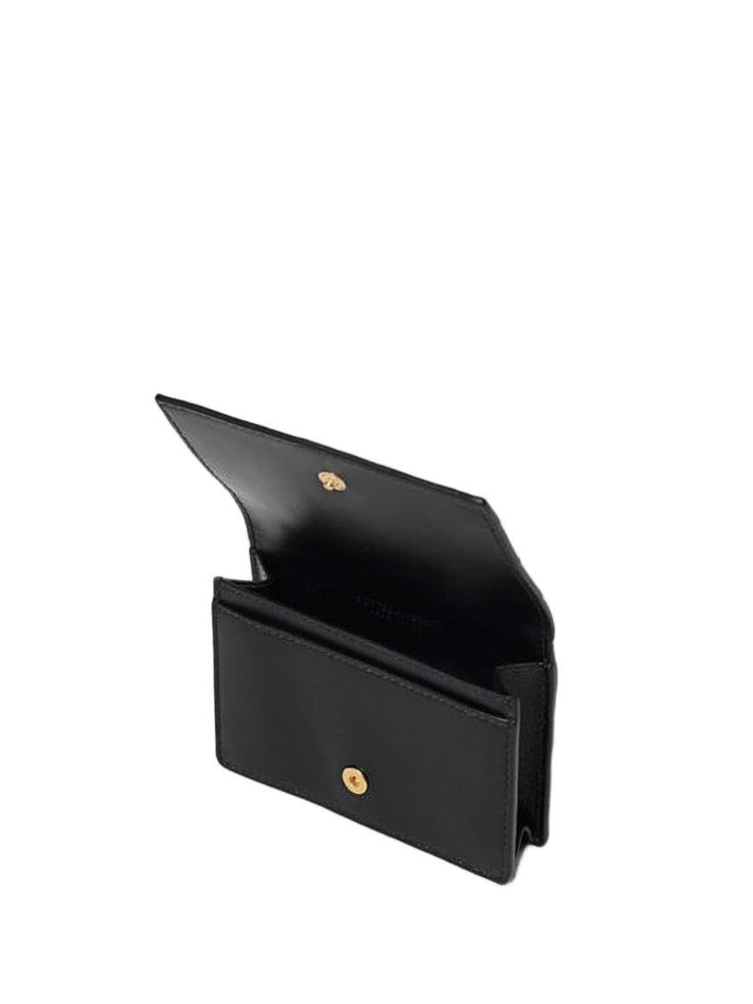 Bottega Veneta Compact Lambskin And Calfskin Woven Card Wallet