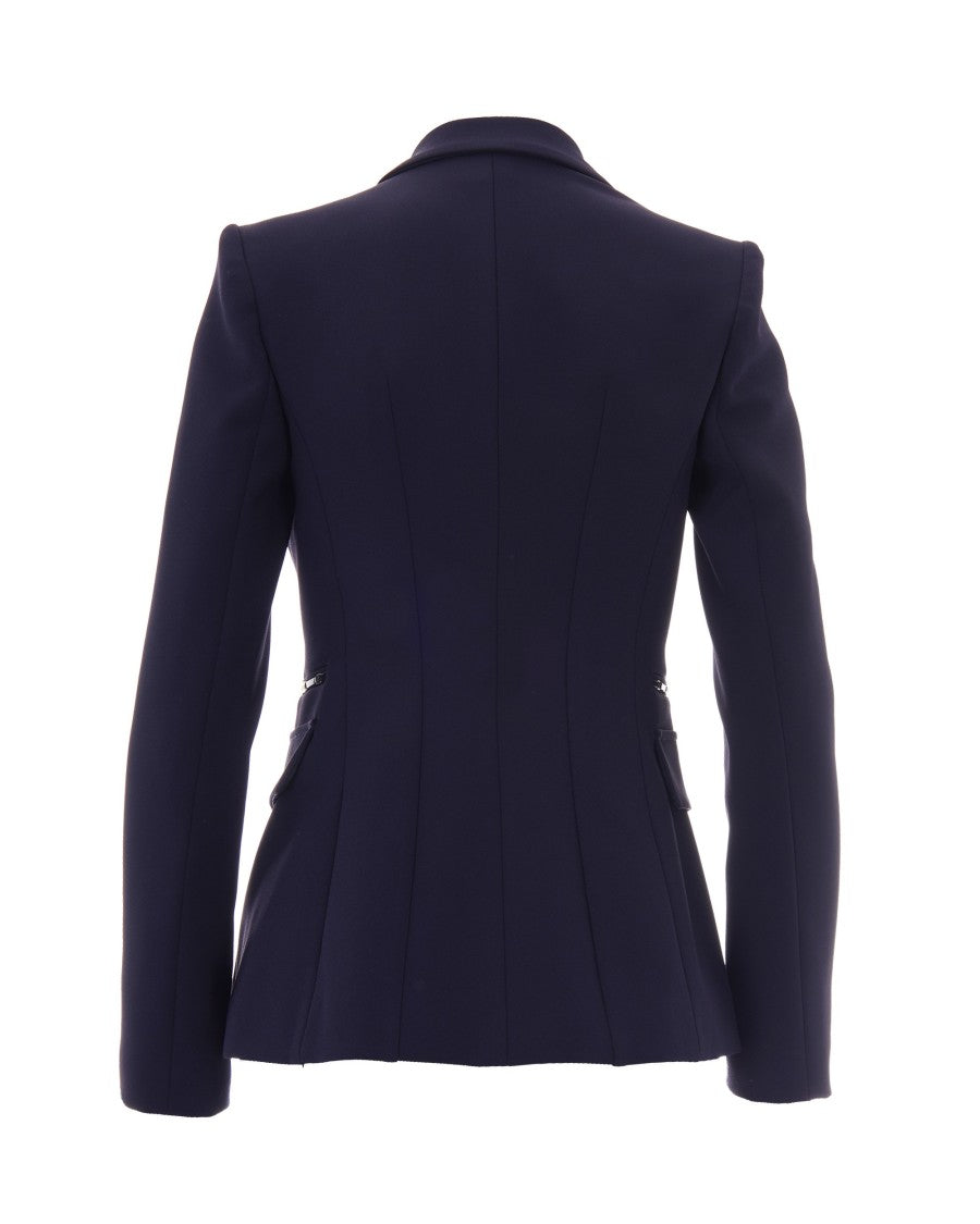 Elisabetta Franchi Blue Monocromatico Polyester Blazer