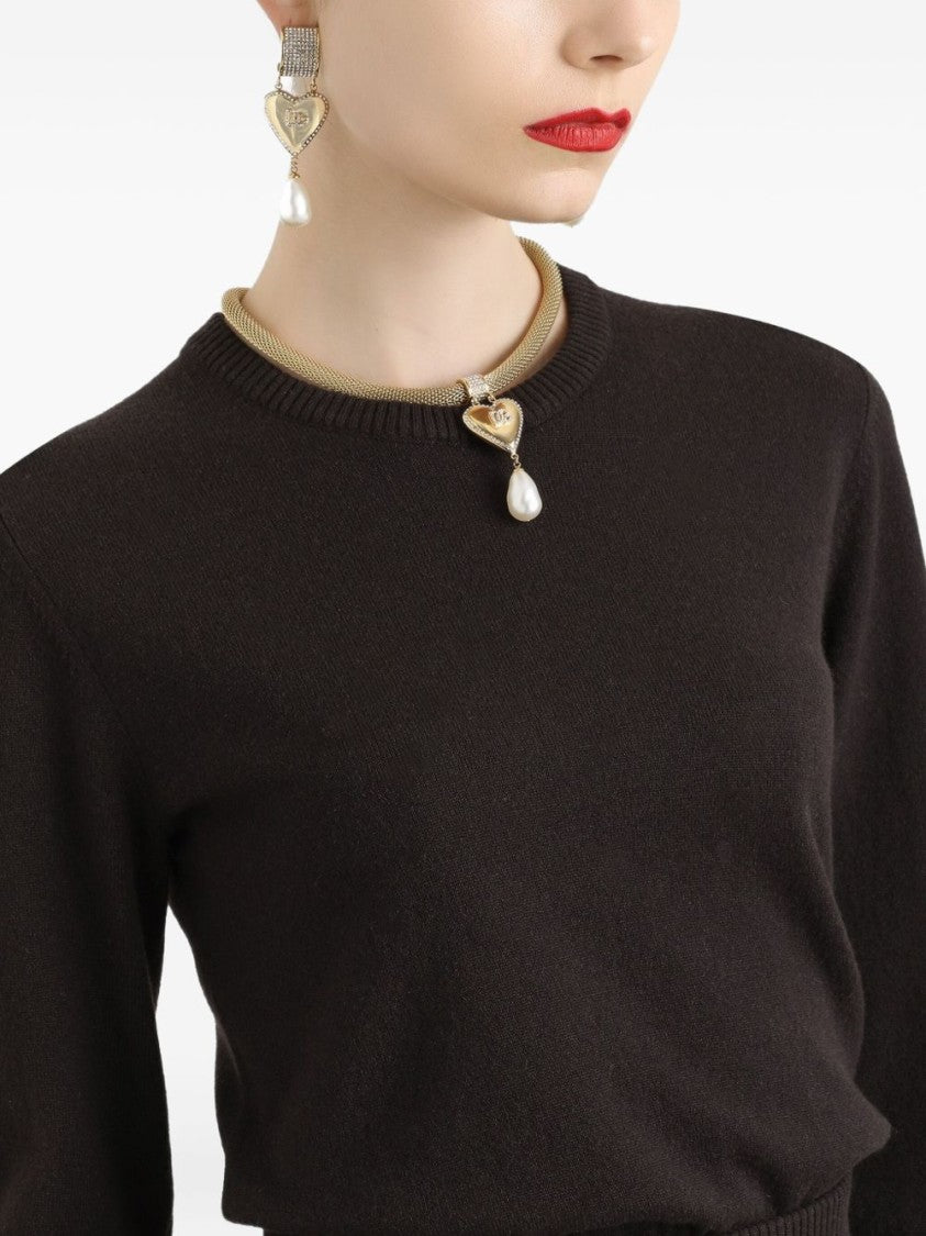 Dolce & Gabbana Cashmere Sweater With Classic Crew Neckline