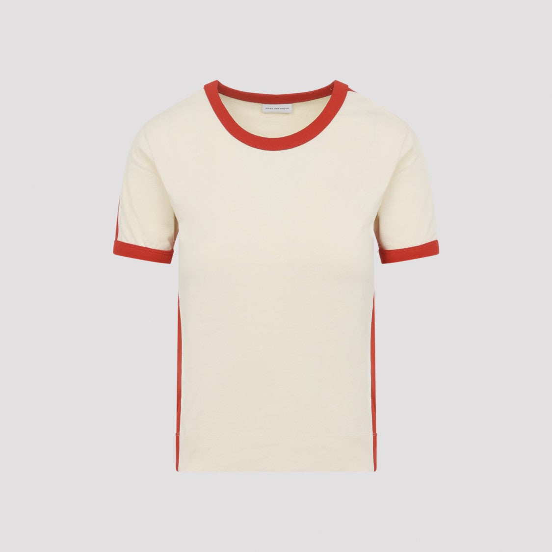 Dries Van Noten Short-Sleeved Cream Top