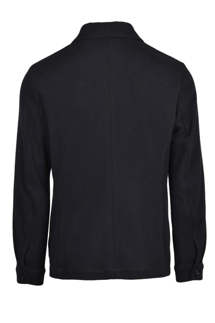 Distretto 12 Classic Black Overcoat With Tailored Design