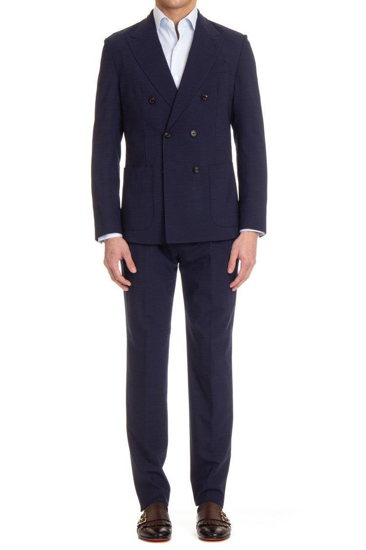 Eleventy Blue Unstructured Wool Suit