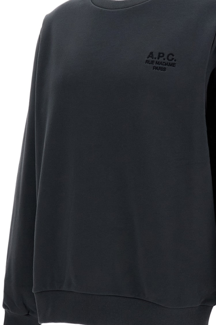 A.P.C. Crew Neck Sweatshirt With Embroidered Rue Madame Logo
