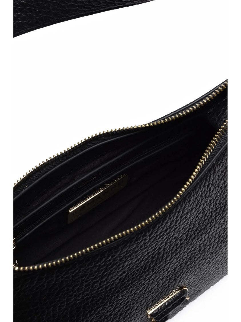 Ermanno Firenze Black Polyurethane Unity Shoulder Bag