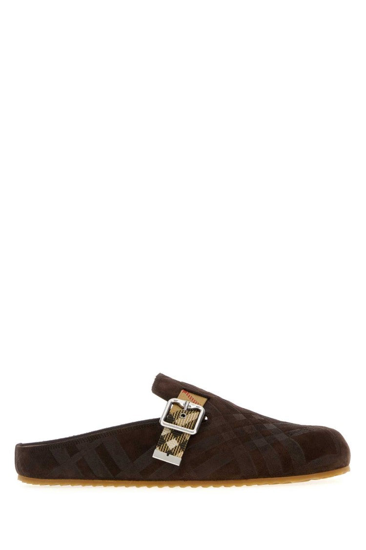 Burberry Brown Suede Slippers