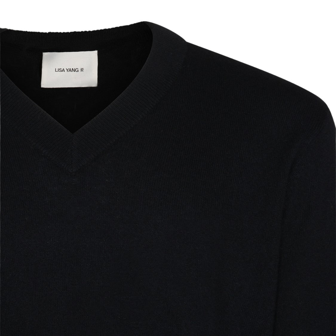 Lisa Yang Minimalist Black V-Neck Sweater