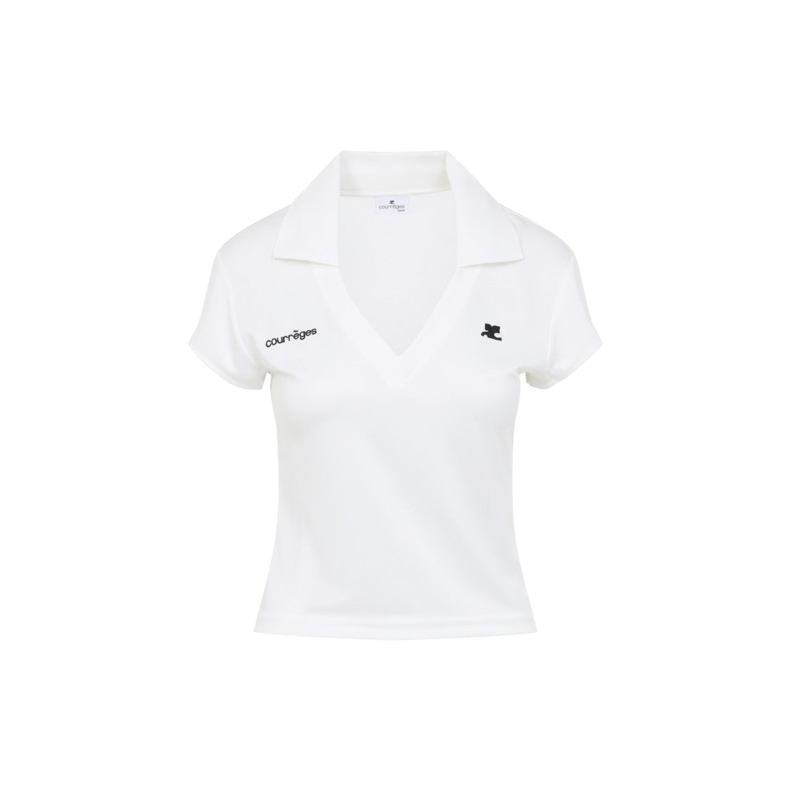 Courrèges Heritage White Cropped Polo