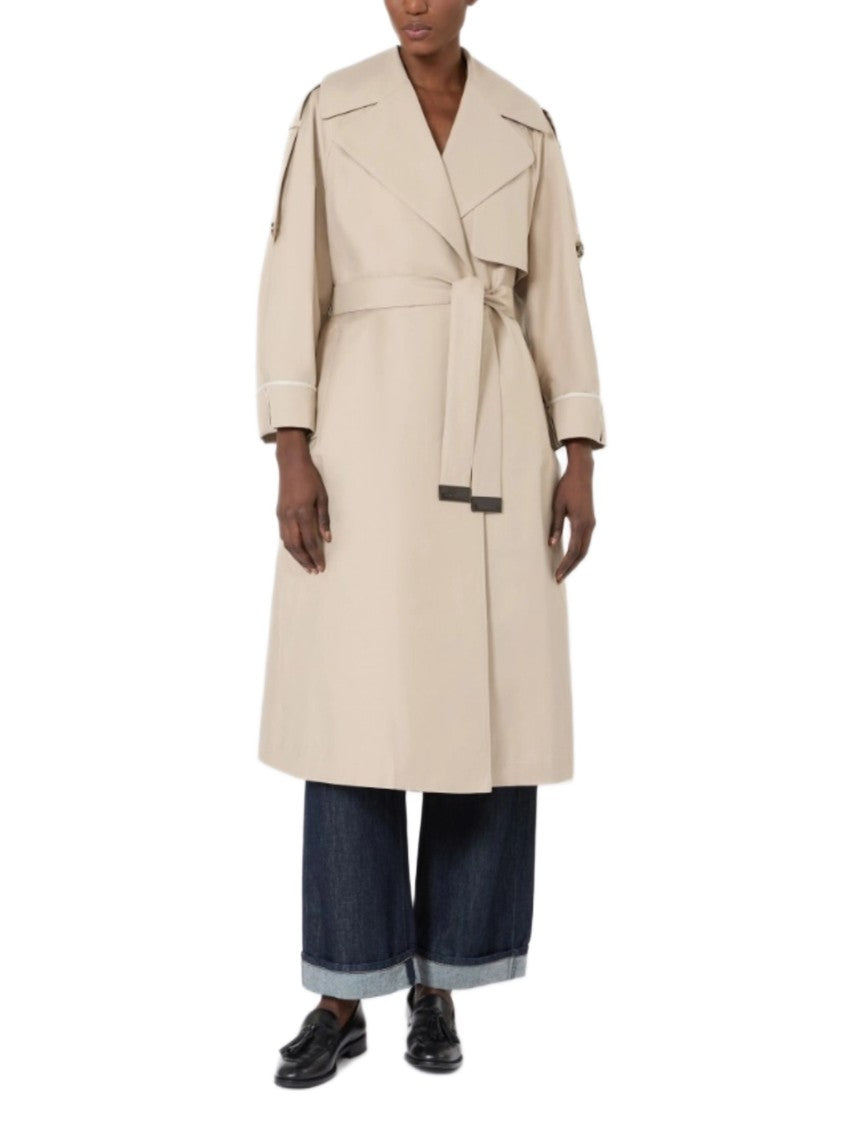Max Mara Trench Coat With Wide Lapel Collar