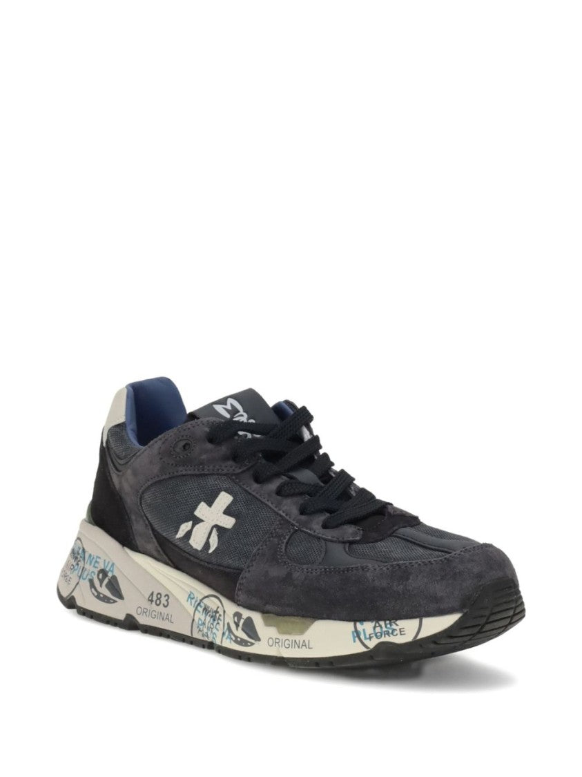 Premiata Contemporary Black Sneakers With Suede