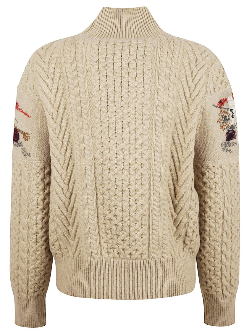 Burberry Heavyweight Aran-Knit Turtleneck Sweater