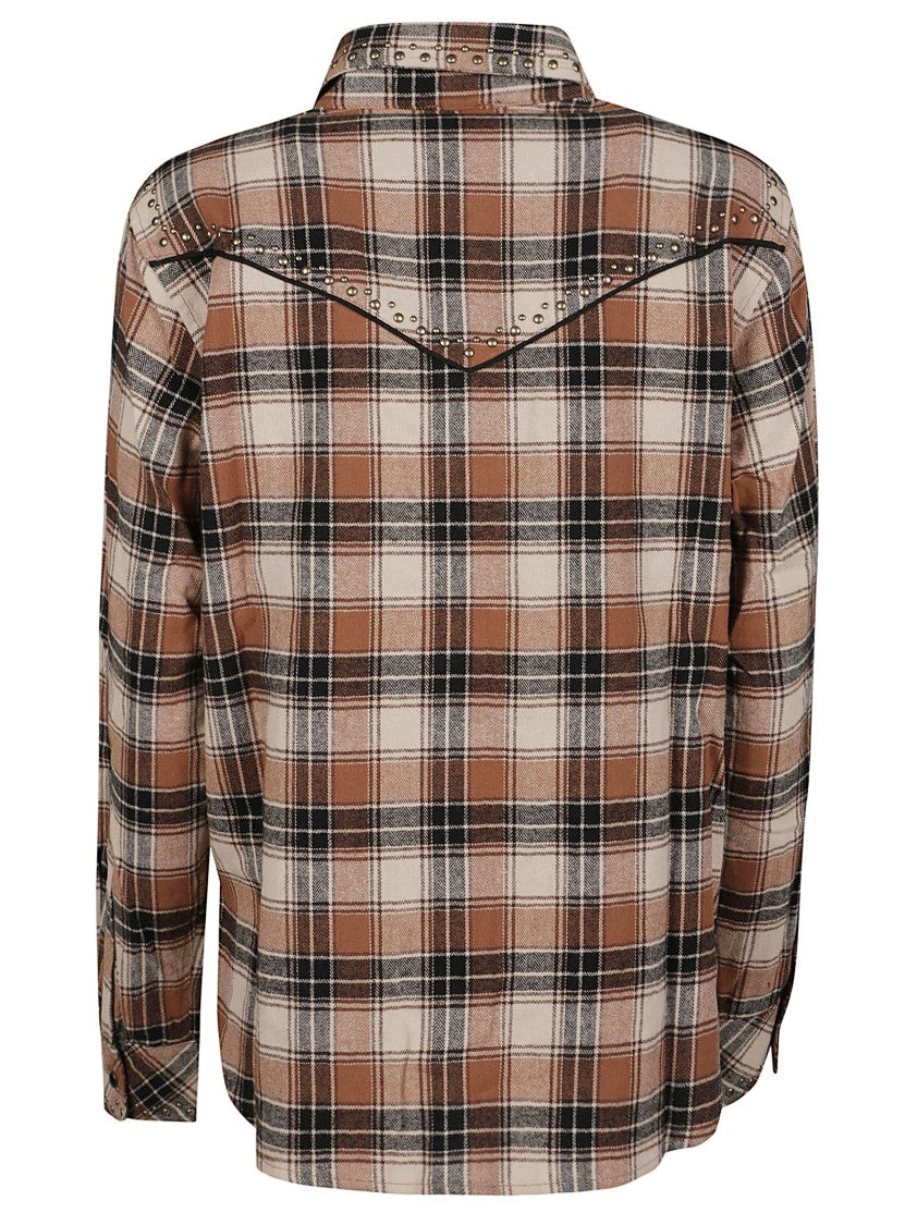 P.A.R.O.S.H. Plaid Cotton Cowboy Shirt With Stud Detailing