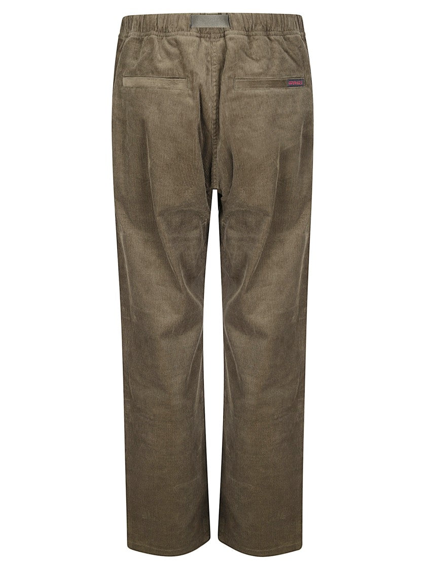 Gramicci Brown Corduroy Pants With Relaxed Fit And Minimalist Design