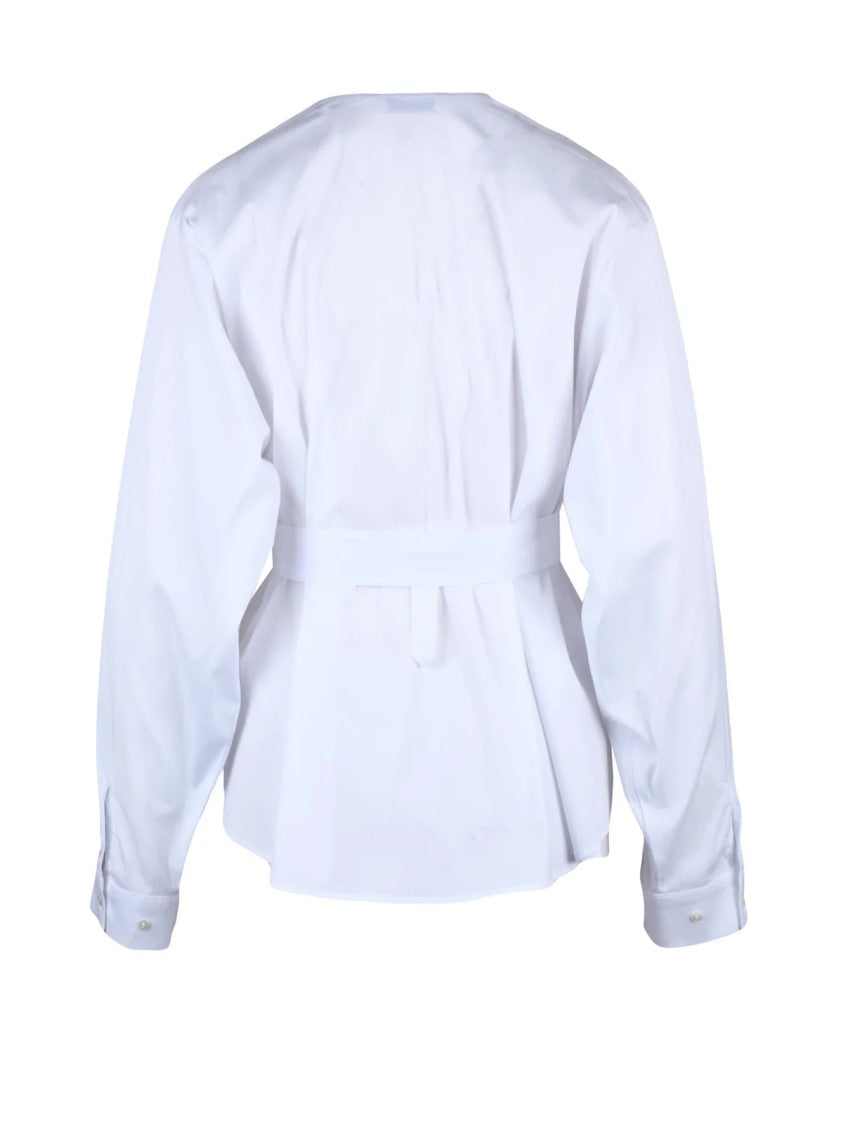 Douuod White Stretch Cotton-Blend Shirt
