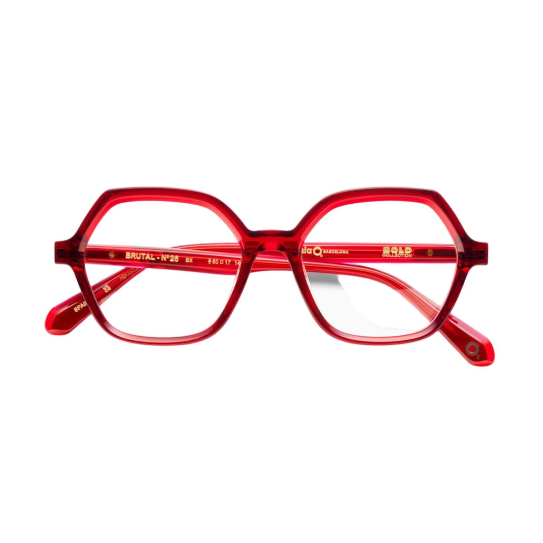 Etnia Barcelona Brutal No.26 Octagonal Red Acetate Eyeglasses With Geometric Frame