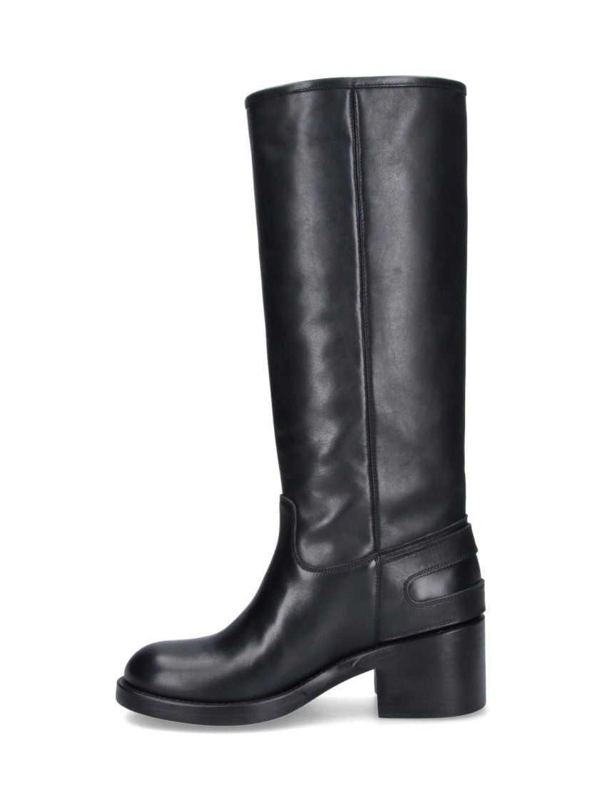 Chloé Mid-Calf Black Leather Boots