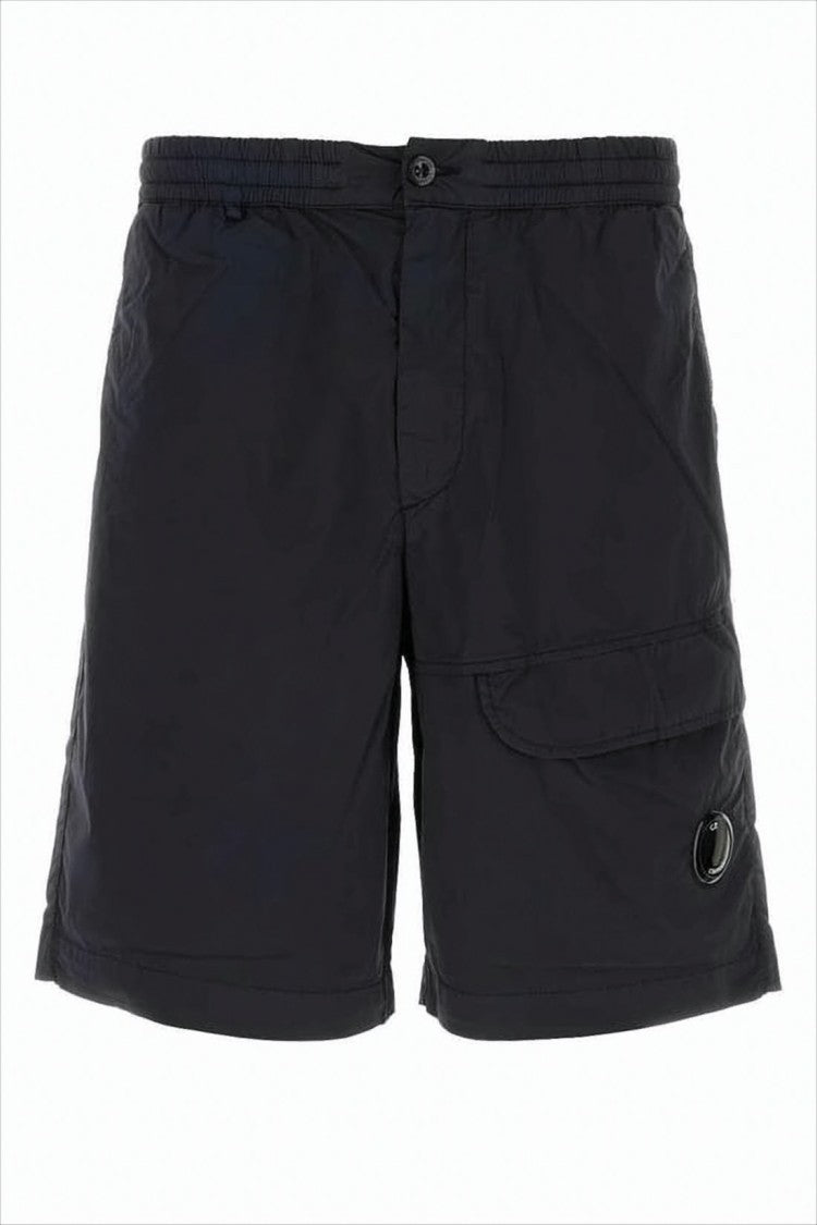 C.P. Company Minimalist Black Shorts With Elastic Waistband