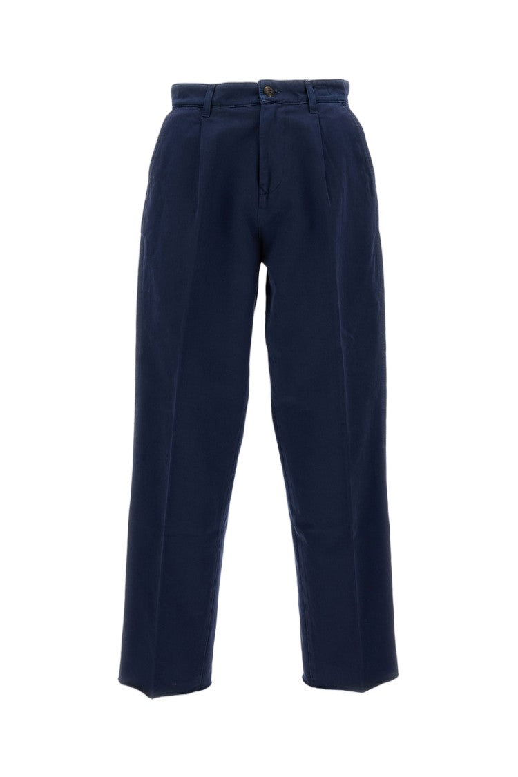 Fay Loose Fit Trousers With Flap Pockets And Pleated Front