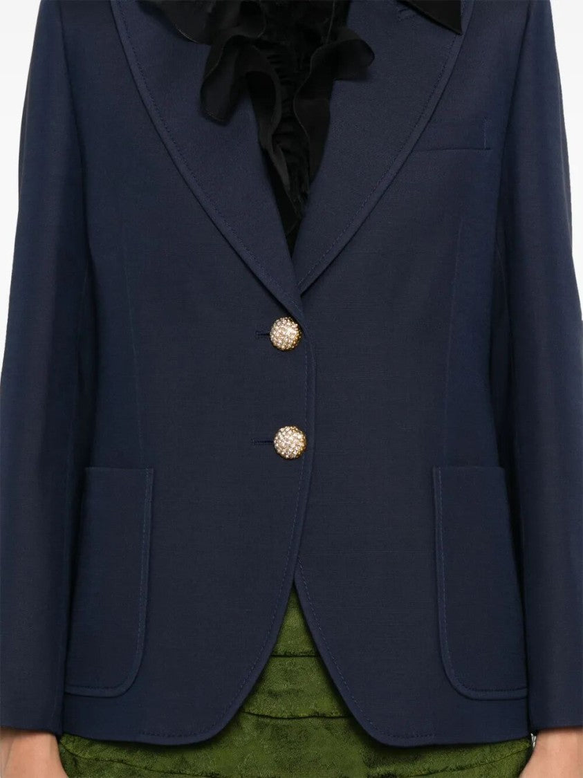 Valentino Single-Breasted Tailored Jacket With Notch Lapel