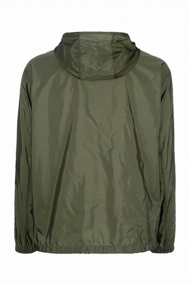 Prada Lightweight Green Recycled Polyamide Jacket With Minimalist Silhouette