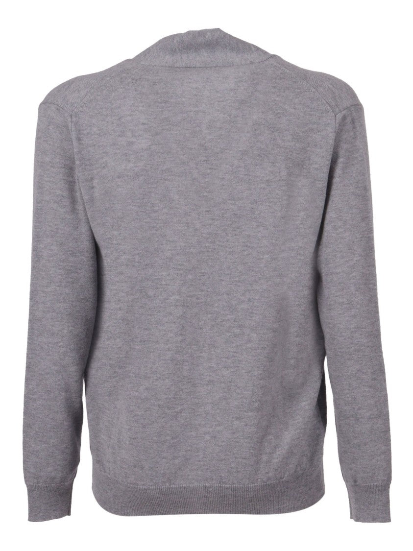 Kangra Cashmere Soft Wool Cardigan With V-Neckline And Button-Down Front