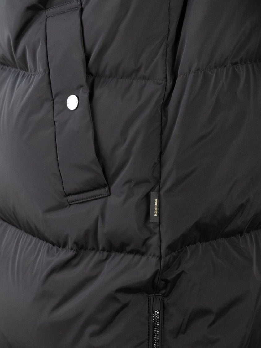 Woolrich Quilted Black Parka With High Collar