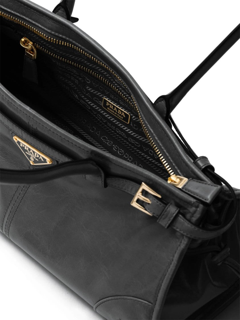 Prada Black Bonnie Smooth Leather Medium Shoulder Bag