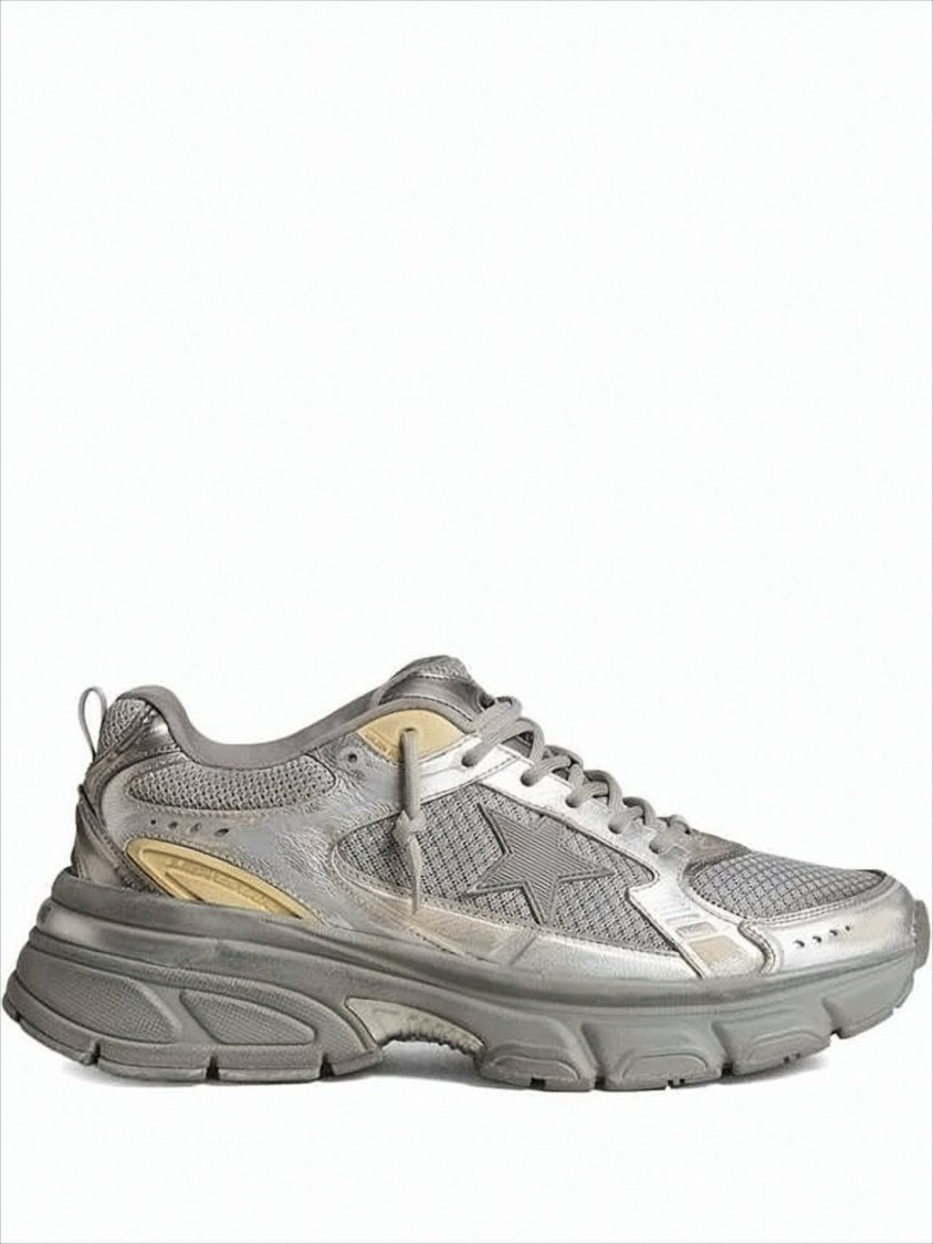 Golden Goose Textured Layered Sneakers With Padded Collar