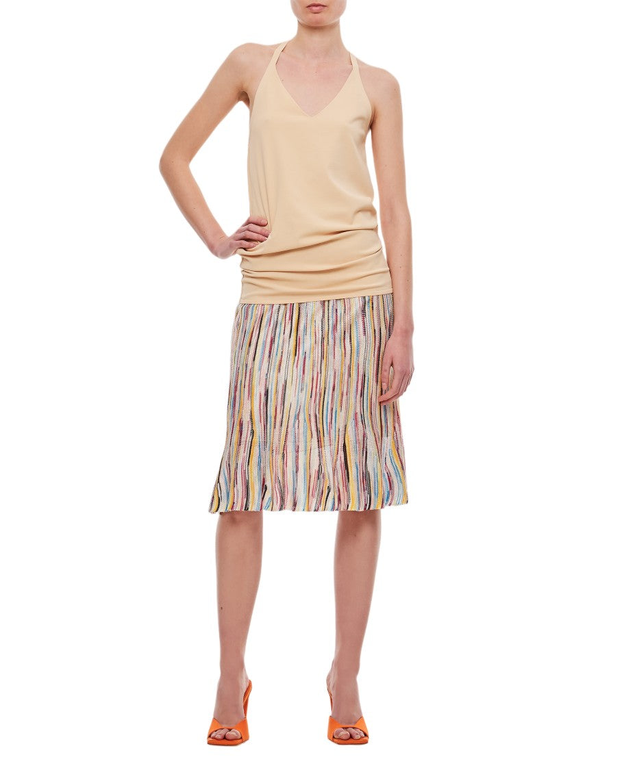 Quira V-Neck Tank Top With Exposed Back And Ring Detail