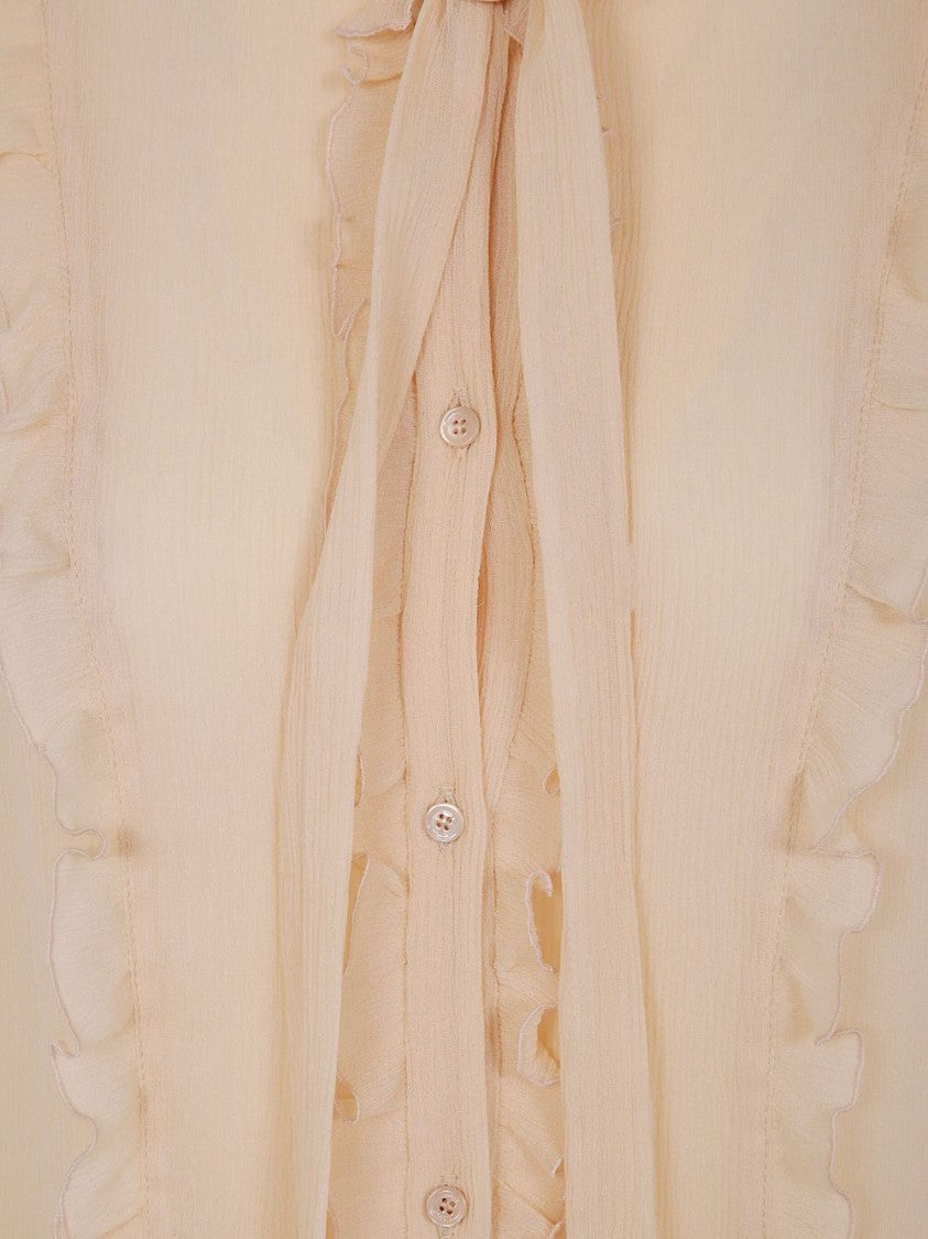 Chloé Ruffled Silk Shirt With Sheer Elegance
