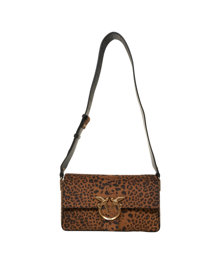 Pinko Slouchy Crossbody Bag In Luxurious Animal Print