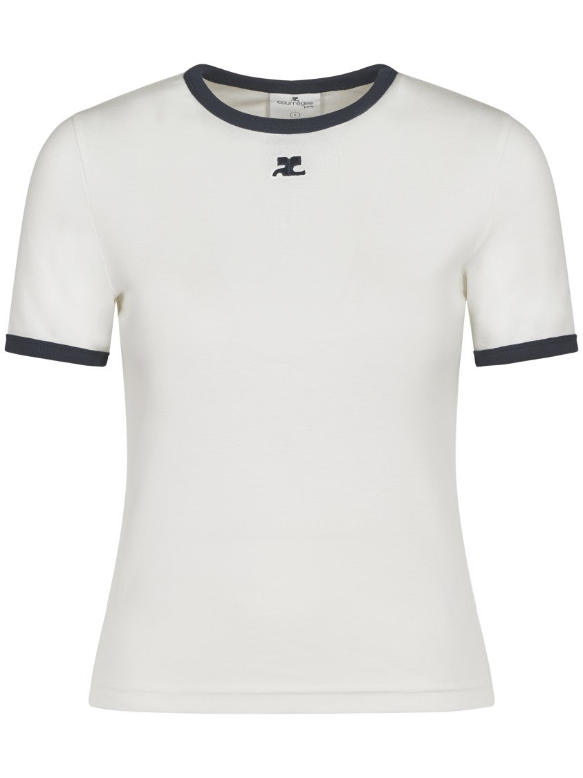 Courrèges Fitted Signature Contrast T-Shirt
