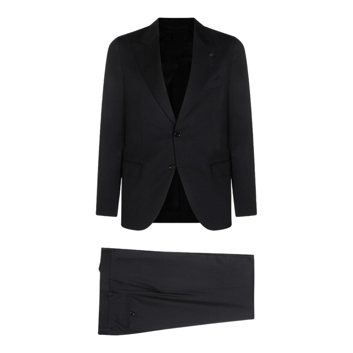 Lardini Black Suit With Classic Collar