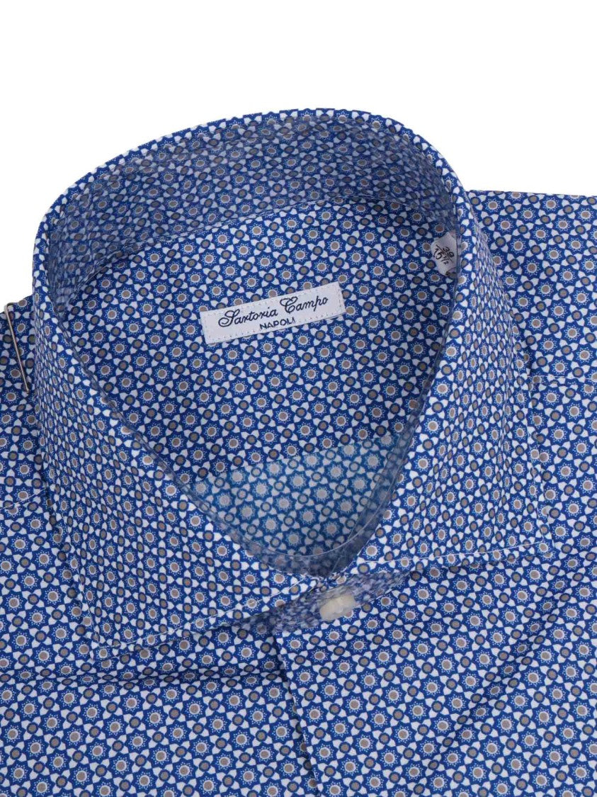 Sartoria Del Campo-Sonrisa Geometric Pattern Button Up Casual Shirt