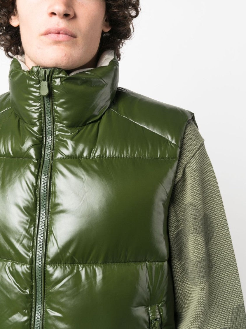 Save The Duck Padded Green Sleeveless Jacket With Finish
